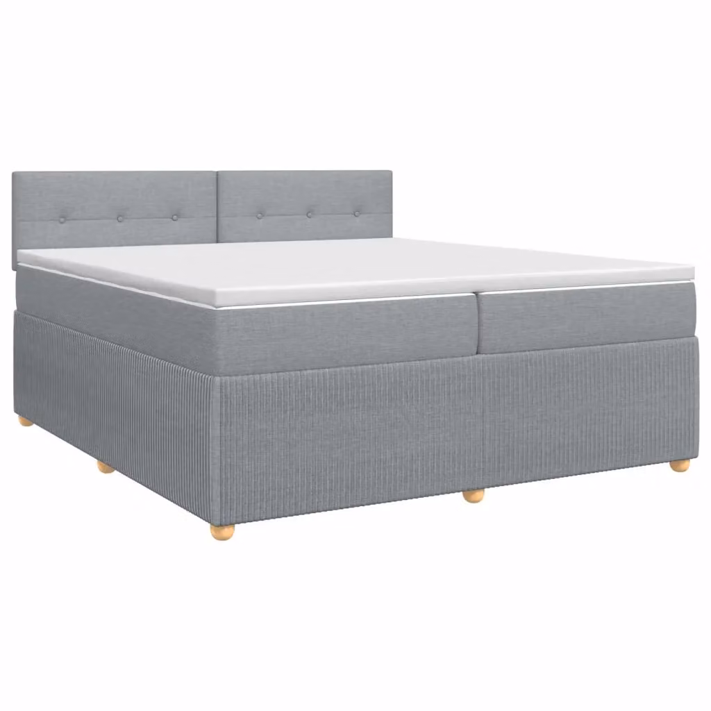Letto box spring con materasso ibrido vidaXL Grigio e Bianco L/P/H: 200 x 200 x 100,5 cm – 2