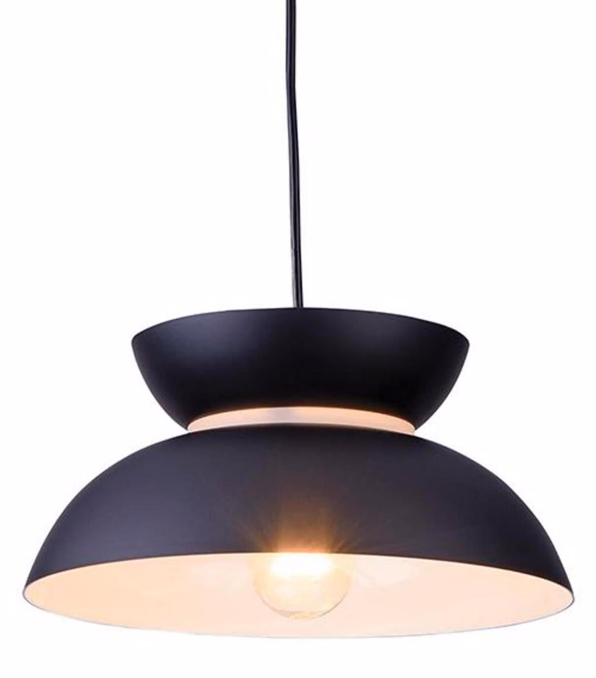 Lampada a sospensione ACA 1xE27 in metallo nero D29xH120 cm AEOLUS KS871P29BK