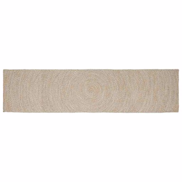 Tappeto da area in juta lavabile vidaXL, rettangolare, beige e bianco, L: 400 cm, P: 60 cm