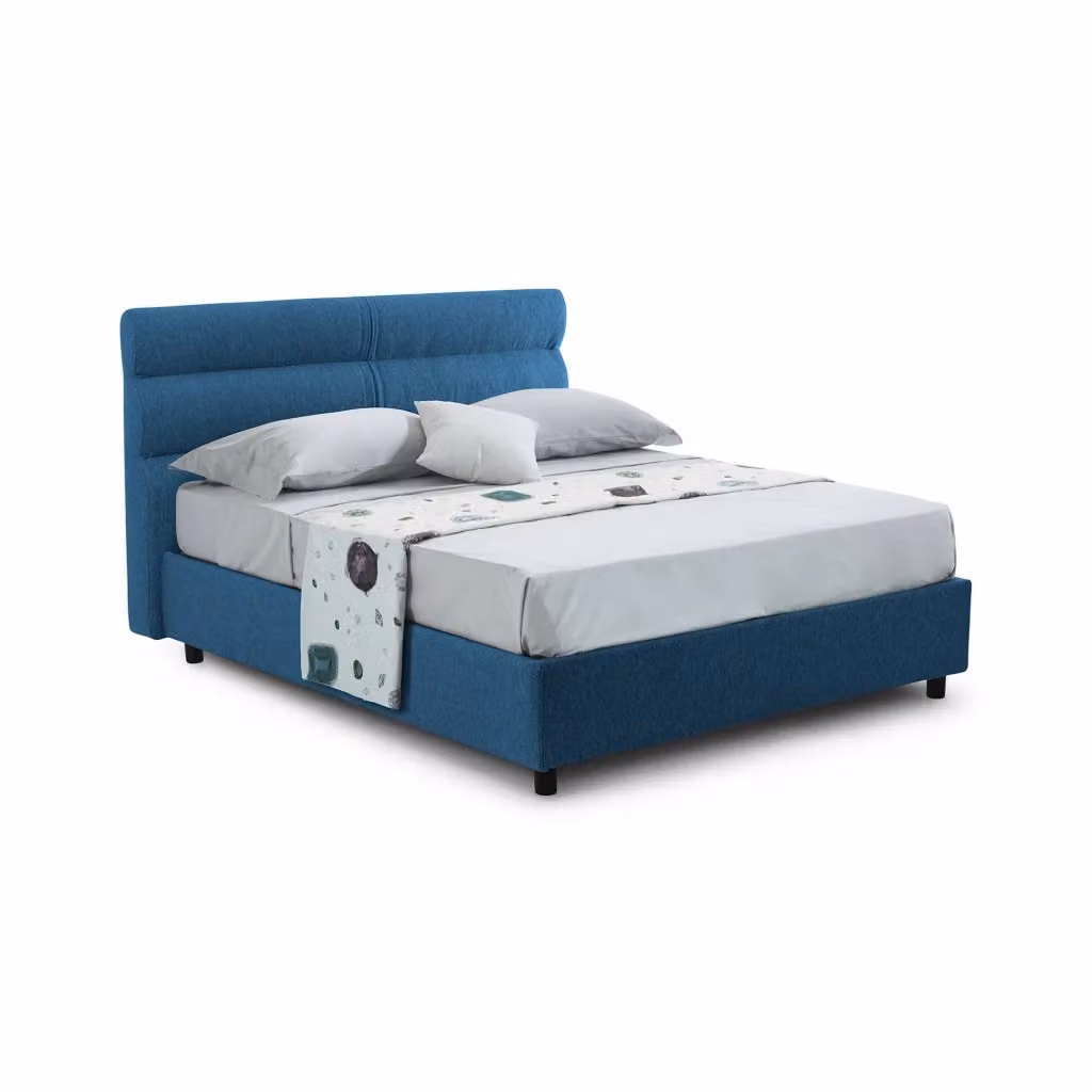Letto Brivio DMORA, modello piazza e mezza con contenitore lift up, sfoderabile, blu, L: 120 cm, P: 190 cm, H: 90 cm – 2