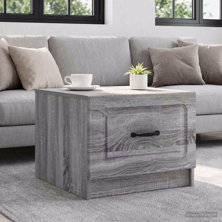 vidaXL Tavolino da salotto moderno in MDF laminato Grigio L: 49 cm, P: 50 cm, H: 37 cm