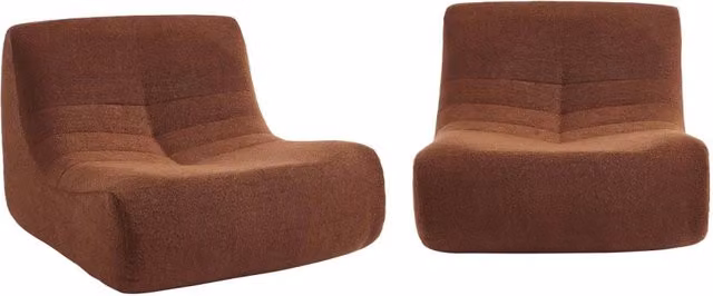 Divano modulare boucle sottovuoto e compresso, 2 posti, terracotta