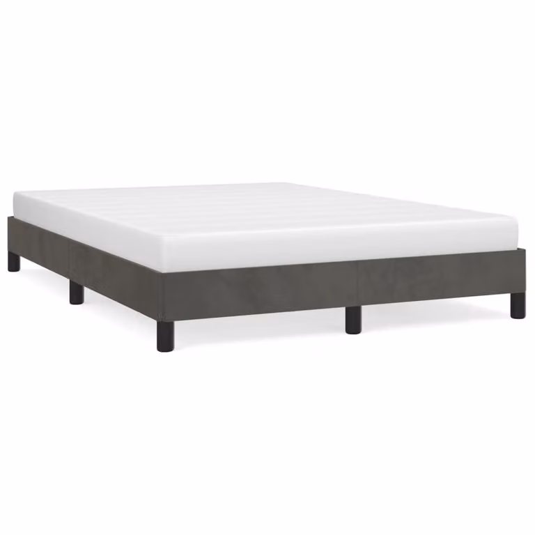 Giroletto senza Materasso Grigio Scuro 140x200 cm Velluto