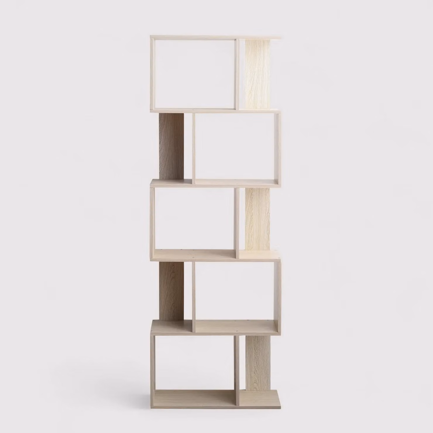 Tsuga - Libreria color abete in stile moderno con 5 scaffali