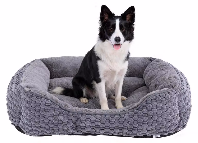 Cuccia per cani in peluche, extra grande, color grigio scuro, dimensioni 89 x 64 x 23 cm, lavabile in lavatrice