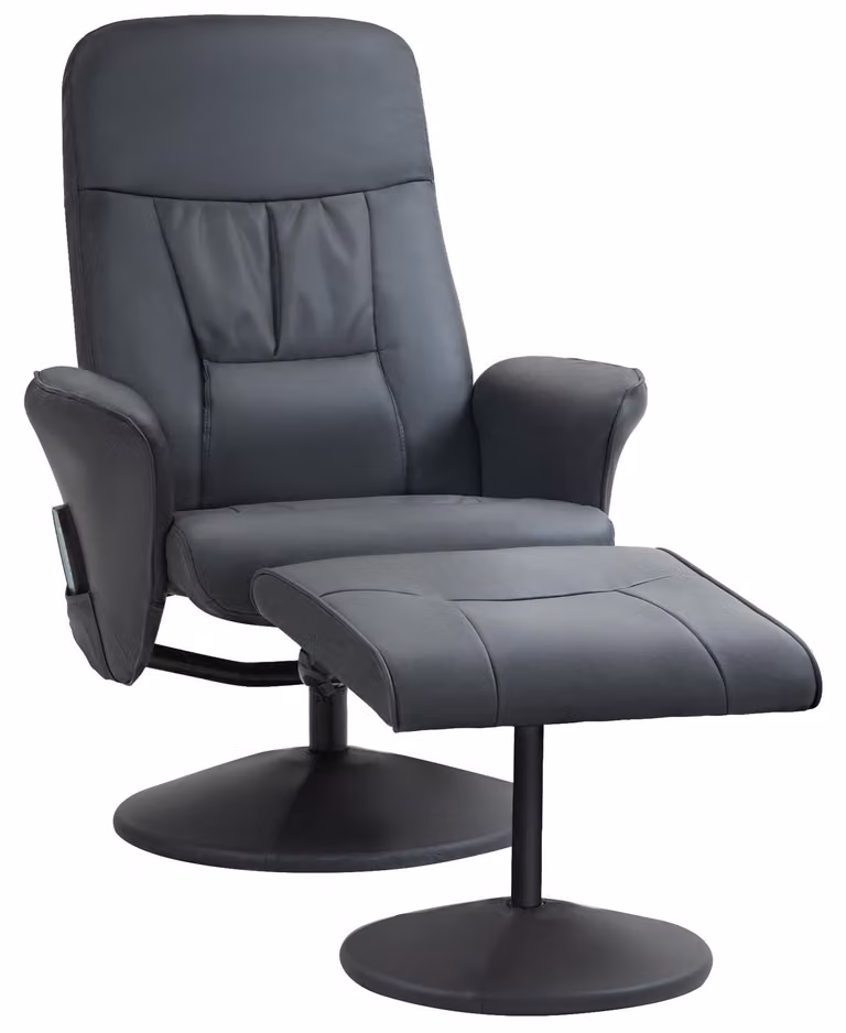 Poltrona relax HOMCOM con poggiapiedi, poltrona massaggiante elettrica con funzione reclinabile