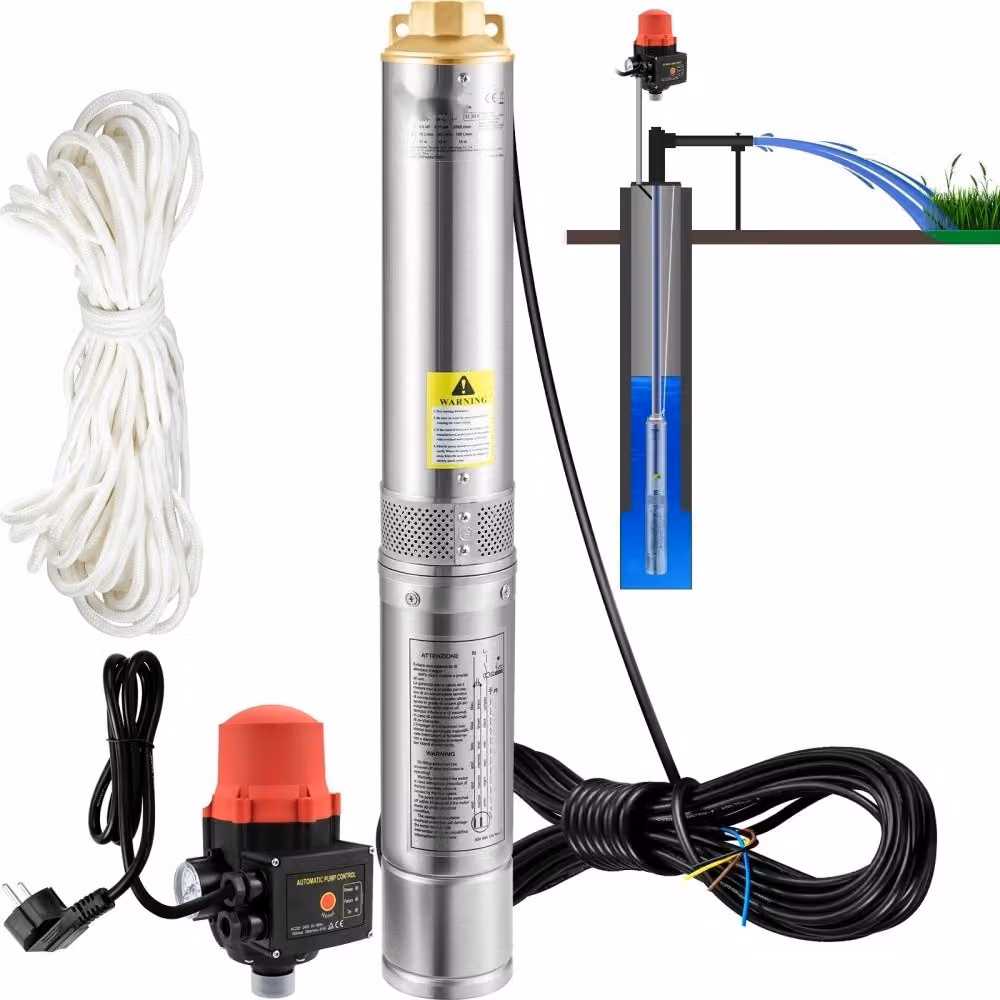 Pompa per pozzi profondi 550 W - Pompa per pozzi Portata massima 50 L/min. Portata 50 L/min - Pompa sommergibile Prevalenza max. Prevalenza 89 m - Pompa sommergibile Resistente alla sabbia < 5% Max. Velocità massima