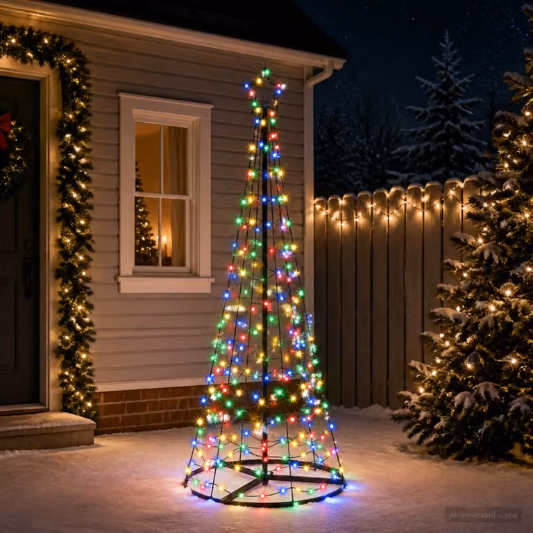 vidaXL Albero di Natale LED a spirale con base EKENAS 180 cm 220 LED