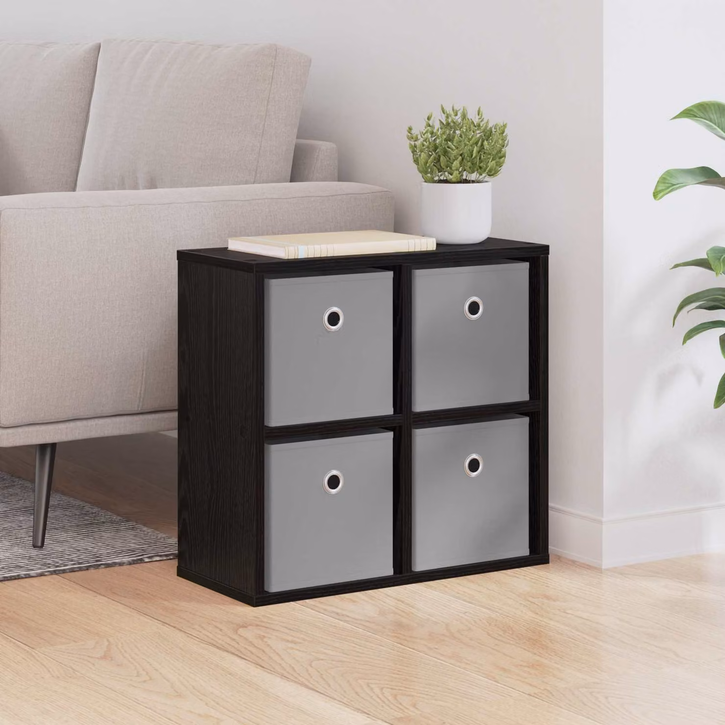 Credenza moderna vidaXL in MDF colore nero L 49,5 cm x P 22 cm x H 47 cm