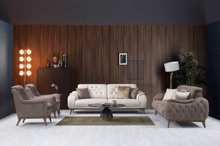 Designer Sofagarnitur 3+3+1+1 Sitzer Wohnzimmer Set Modern von 4tlg