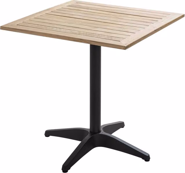 Oviala - Tavolo da terrazza quadrato con piano in legno 70x70cm