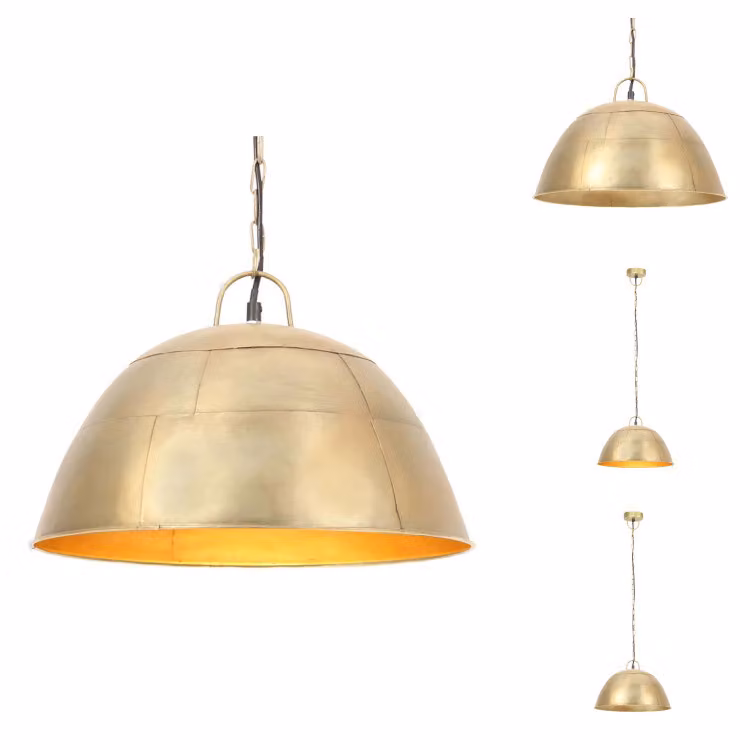 vidaXL Lampada a sospensione in stile industriale vintage 25 W ottone rotonda 41 cm E27 - Lampade