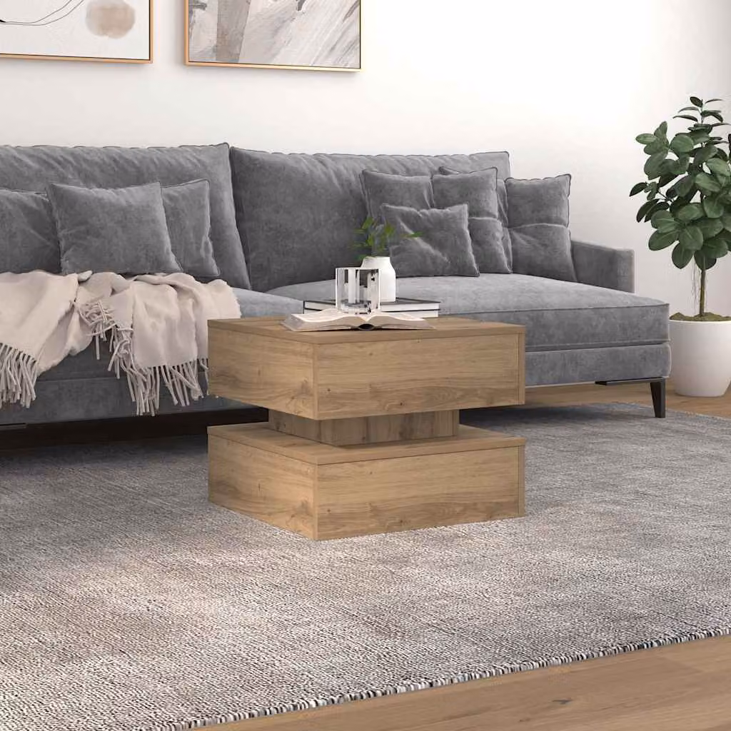 vidaXL Tavolino da Salotto Moderno in Rovere Marrone L/P/H: 50 x 50 x 40 cm