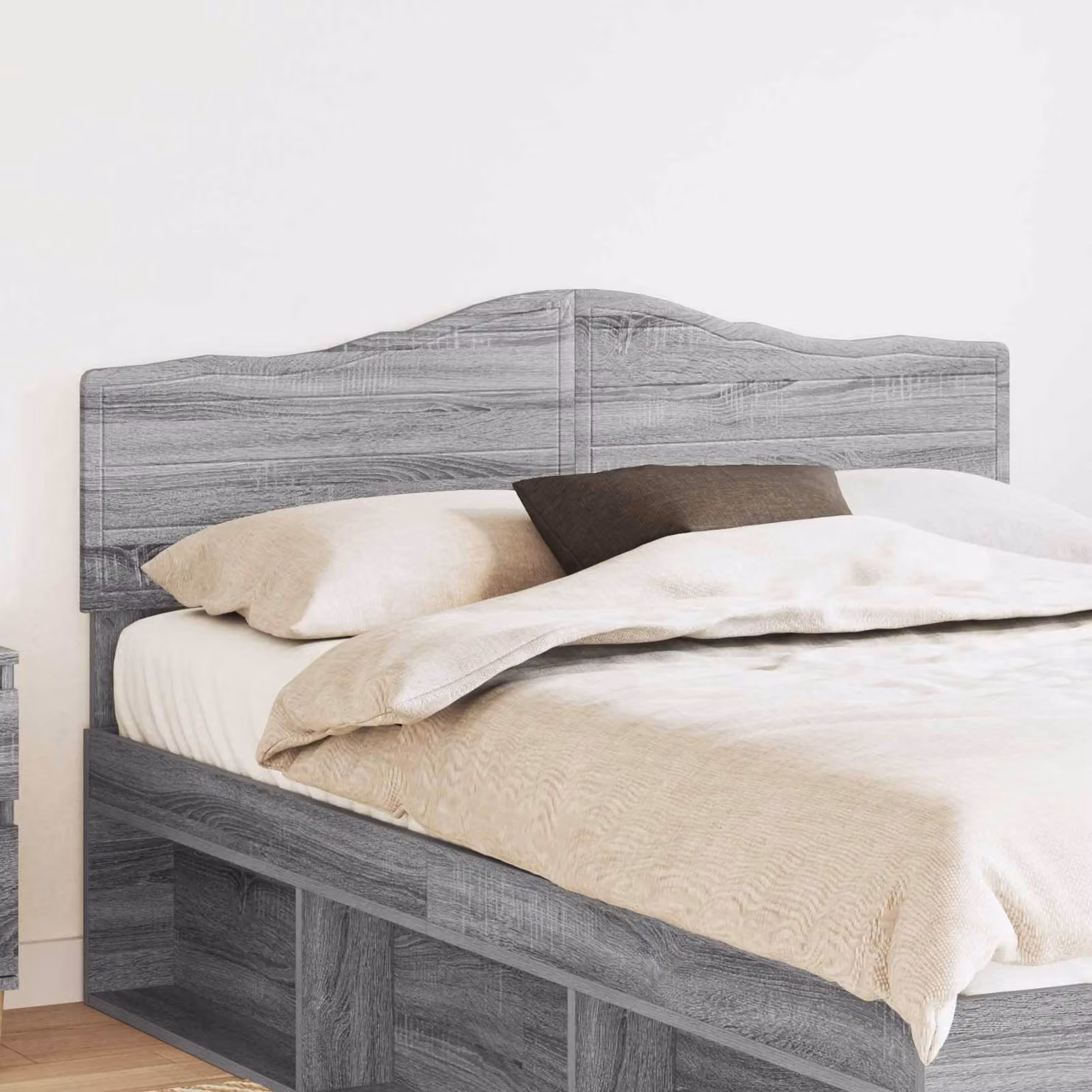 Testiera per letto vidaXL in legno ingegnerizzato grigio Sonoma con design minimalista