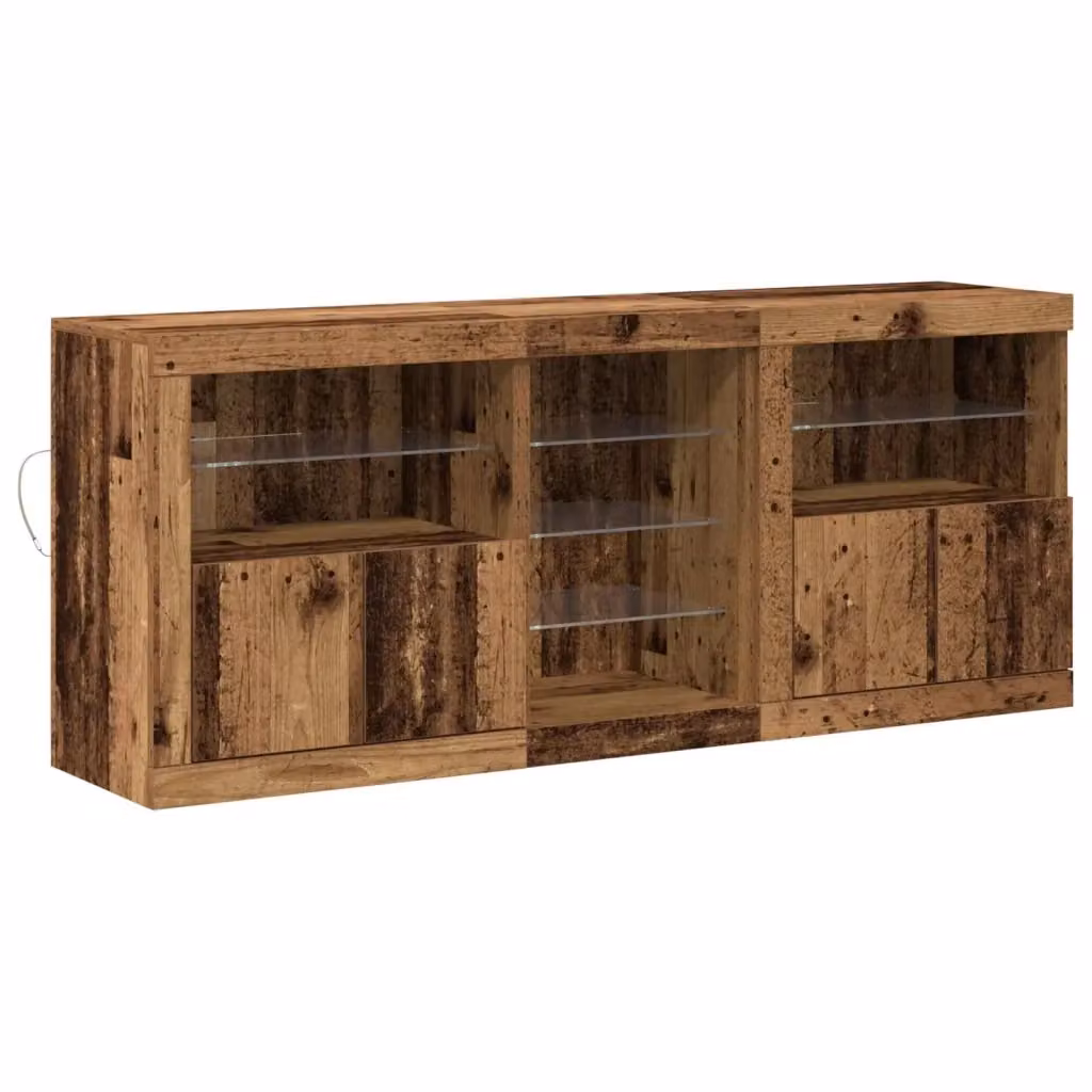 Madia moderna vidaXL in legno marrone con illuminazione LED integrata L/P/H: 162 x 37 x 67 cm – 2