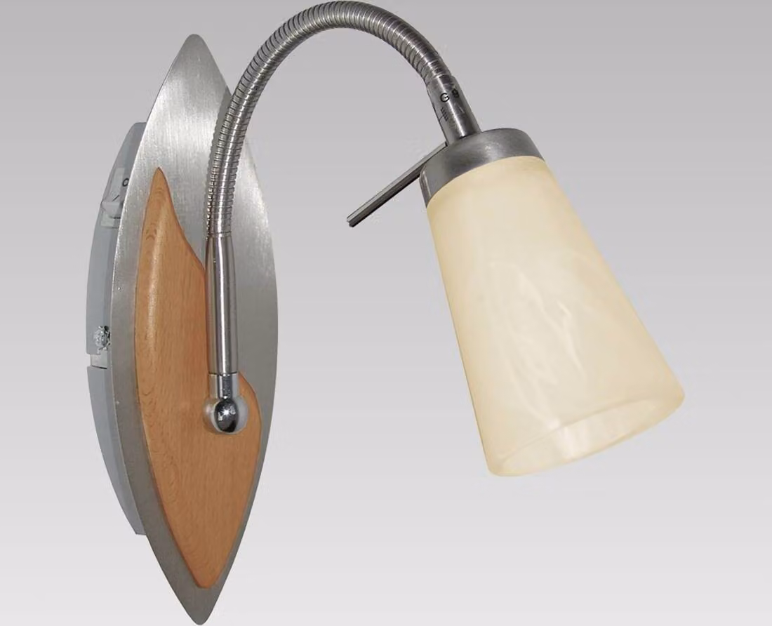 Faretto RAFAEL 1xG9/40W, nichel satinato/legno chiaro, L: 75, H: 230, dimmerabile