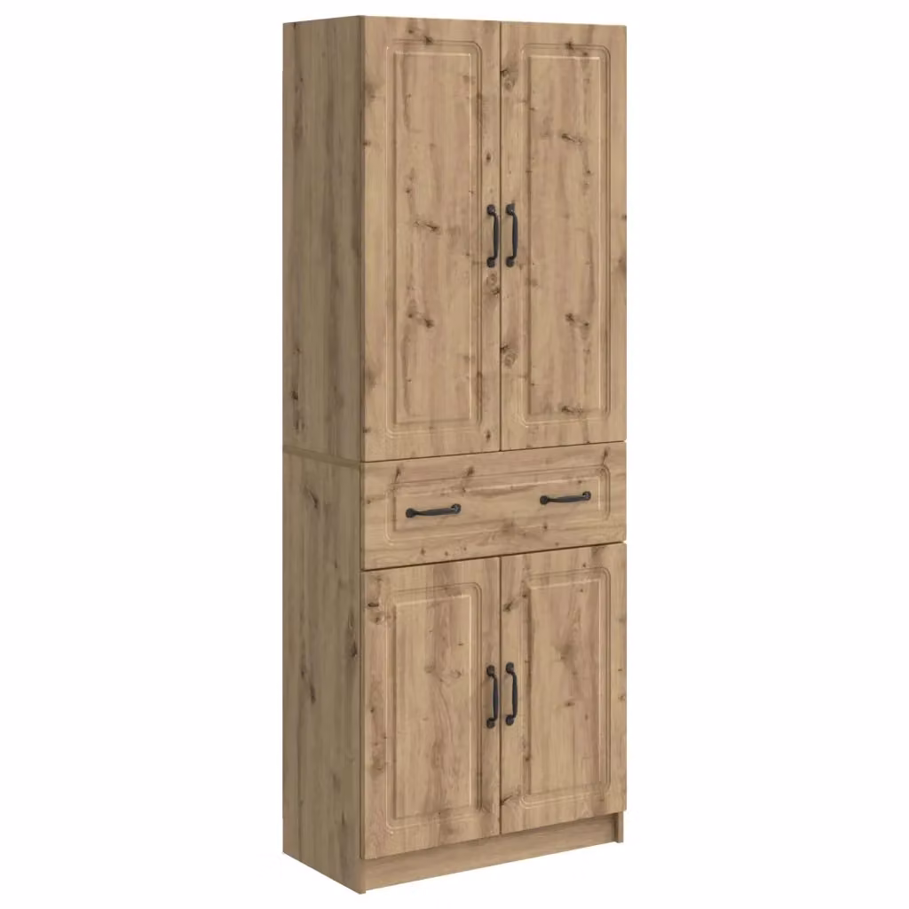 Set di 2 armadi da parete vidaXL in legno MDF marrone con ante a battente e ripiani interni – 2