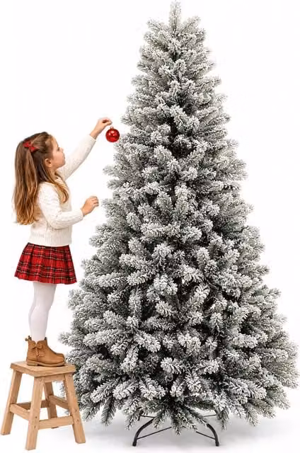 Albero di Natale Innevato BAKAJI Nebraska Verde Altezza: 240 cm, Larghezza: 120 cm, Profondità: 120 cm – 1