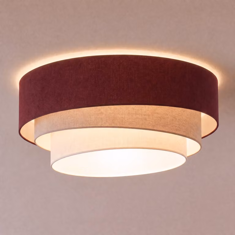 Plafoniera soffitto Trio Duolla, Cucina, Tessuto / Stoffa / Seta, Giovanile, Plafoniera
