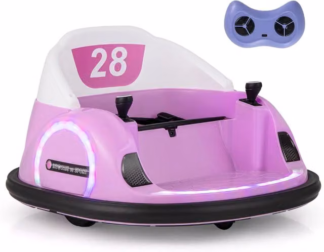 Auto elettrica da guidare per bambini Design Mania con luci LED, musica e suoni, colore rosa
