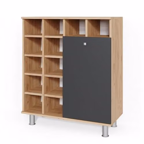 Vicco Armadietto da bagno con portabiancheria Fynn Antracite 78.4x91.6 cm