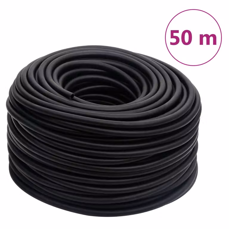 The Living Store Tubo flessibile ibrido nero 50 m in gomma e PVC