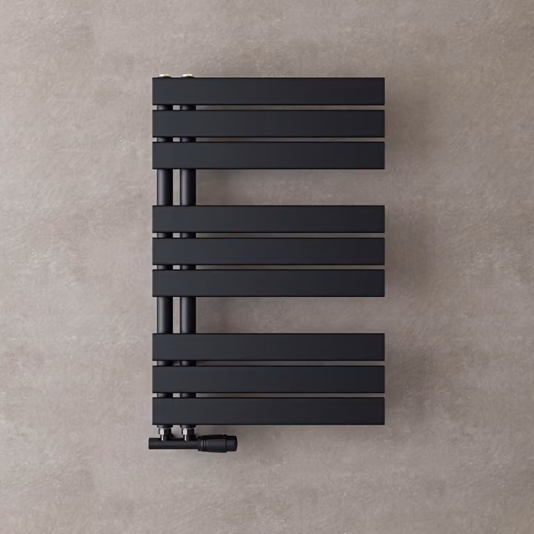 doporro Radiatore da Bagno 76x50cm, Radiatore Piatto Termoarredo da Bagno Riscaldamento Elettrico o da Acqua Calda FN Portasciugamani in Acciaio, Antracite