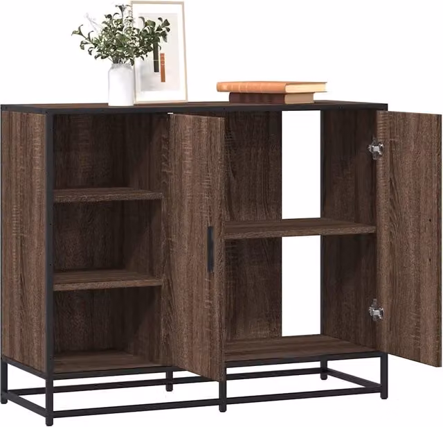 Credenza-Buffet-Armadio da cucina Rovere Marrone 92x35x76 cm in Legno Multistrato 409173