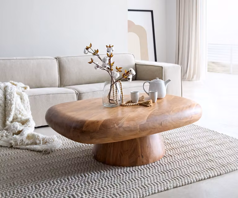 DELIFE Tavolino da divano Maskat, 120x90 cm, legno di acacia, finitura naturale