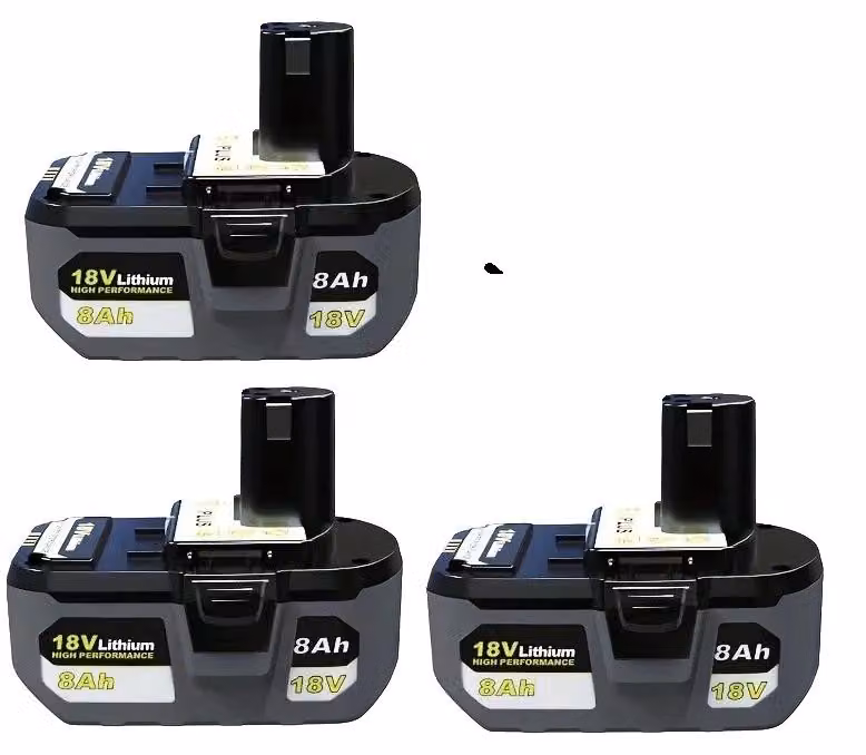 Batterie di ricambio, capacità 8,0 Ah, compatibili con Ryobi, confezione da 3 batterie da 18V