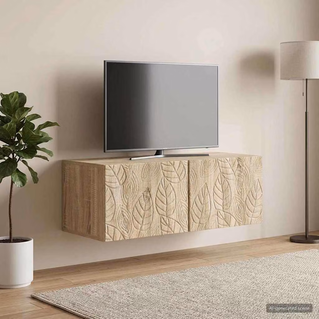 vidaXL Mobile Porta TV da Muro in Legno Rovere Sonoma Marrone L: 59,5 cm, P: 31 cm, H: 30 cm