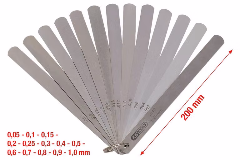 KS TOOLS Calibro a pistone 13 lame 0,05-1 mm lunghezza 200 mm - 300.0618
