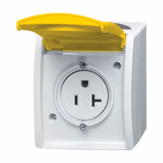 Busch-Jaeger 3016 EWN-53 | Presa Busch-Nema con coperchio a cerniera giallo
