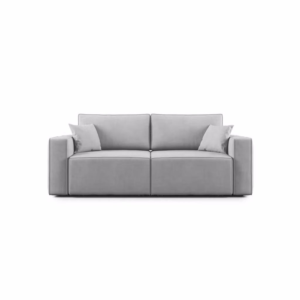Divano Morfeo Divani.Store in tessuto impermeabile grigio con imbottitura in piuma e coperture rimovibili, Larghezza: 215 cm – 2