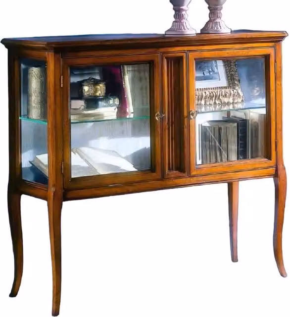 Vetrina classica in legno con ante in vetro Mobili 2G finitura bassano L: 110 cm, P: 40 cm, H: 100 cm – 5
