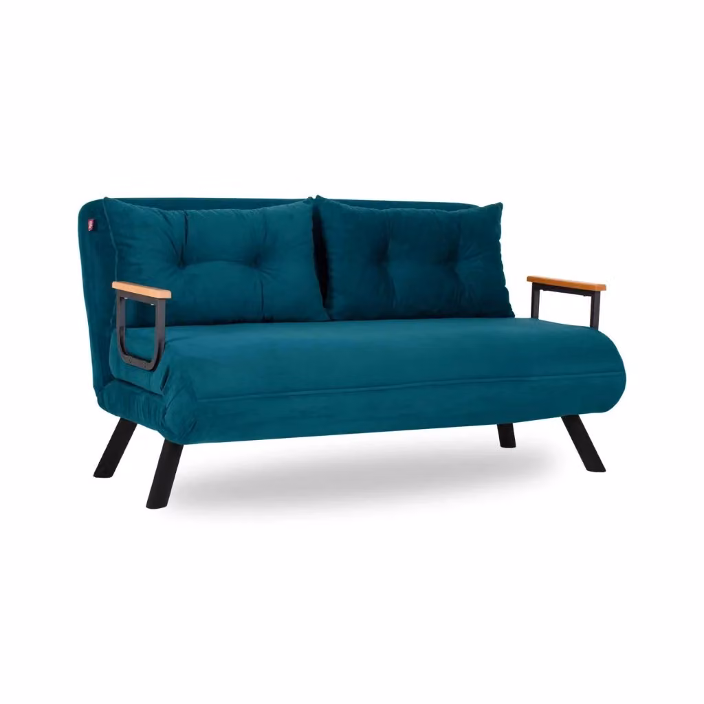 Calvin Divano Letto 2 Posti con Contenitore Click Clack Verde Acqua L: 133 cm, P: 78 cm – 2