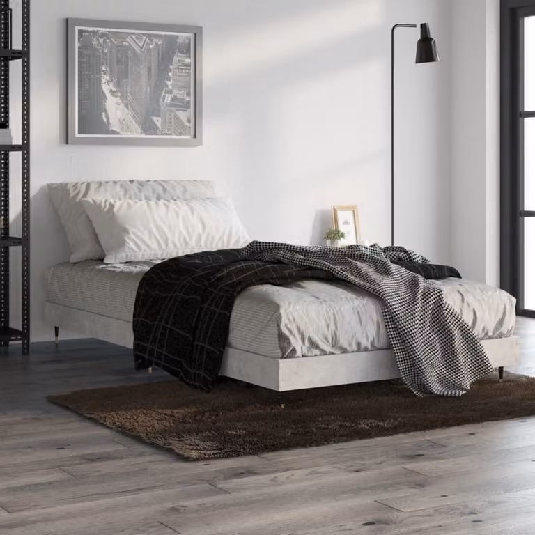 vidaXL Giroletto in Legno Multistrato e Metallo Grigio Cemento L 90 cm x P 200 cm
