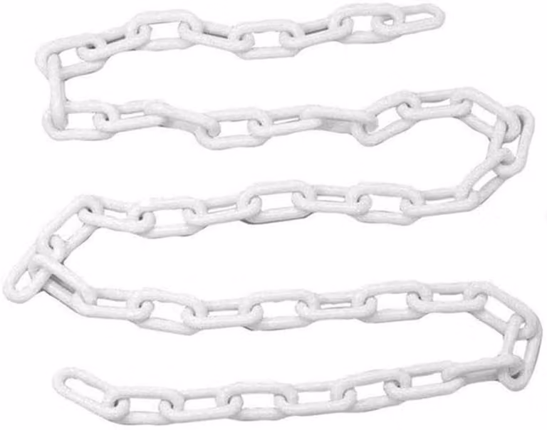 Barriere catenarie in plastica resistente per parcheggi e recinzioni da giardino - 5 metri x 10 mm, colore bianco, per delimitare e segnalare