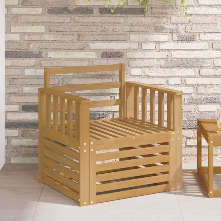 Set di 2 divani da esterno a 2 posti vidaXL in legno di acacia massello marrone e bianco