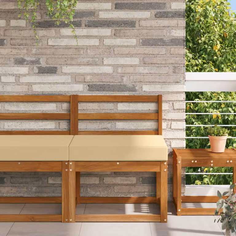vidaXL Cuscino quadrato per divano da esterno in poliestere beige L 60 x P 60 x H 60 cm