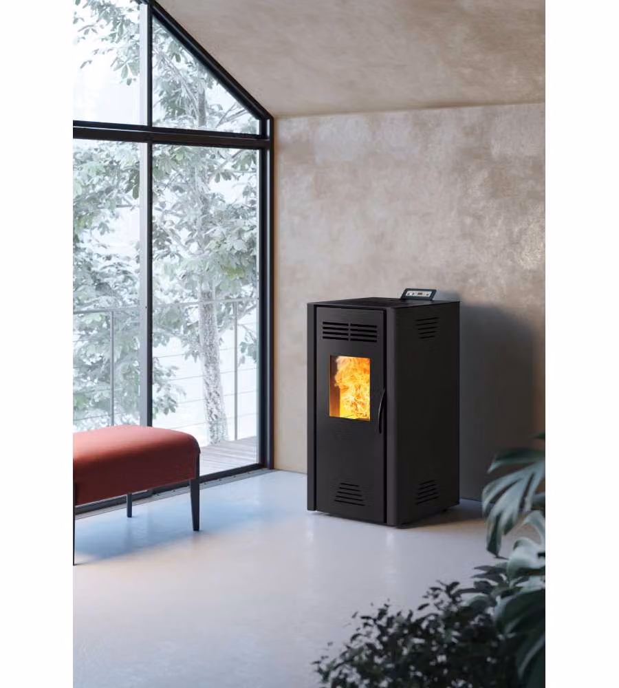 Invicta Stufa a Pellet Adrano Plus 7 - Nero - 47x56x95 cm - 8,2 kW