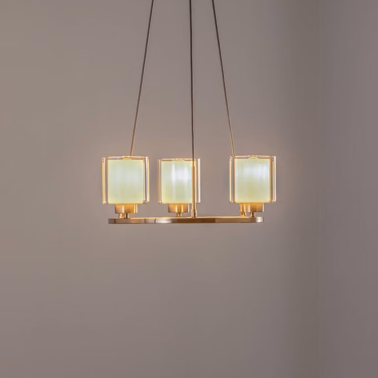 Lampadario a soffitto Ressa Lucea, dimmerabile, Bronzo / Ottone antico, Soggiorno / Sala da pranzo, Metallo, Lampadario