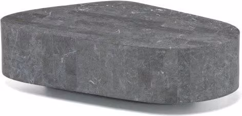 Tavolino Stones in pietra naturale grigia con forma trapezoidale L: 100 cm, P: 52 cm, H: 28 cm