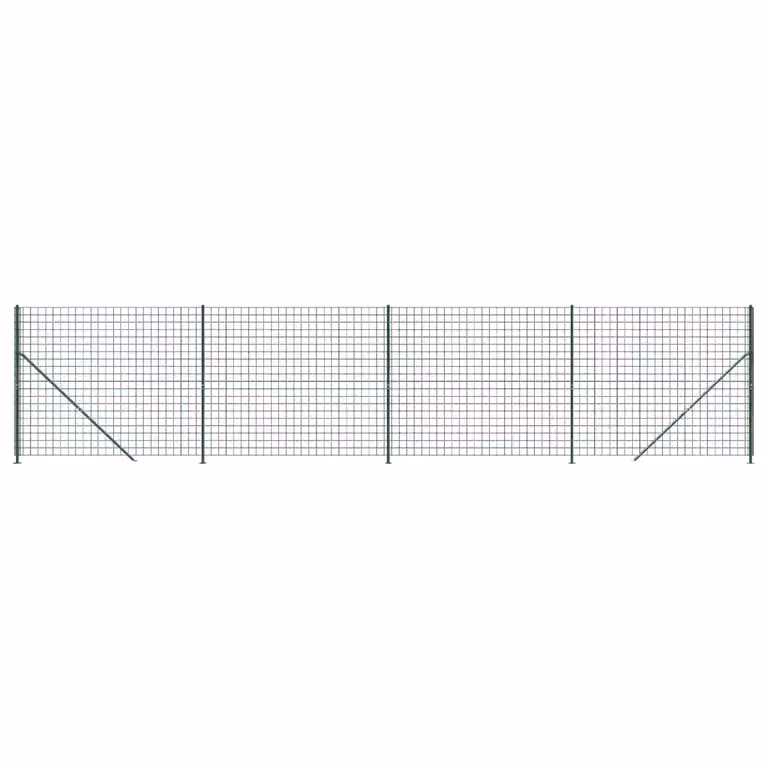 Recinzione Metallica con Flangia Verde 1,6x10 m