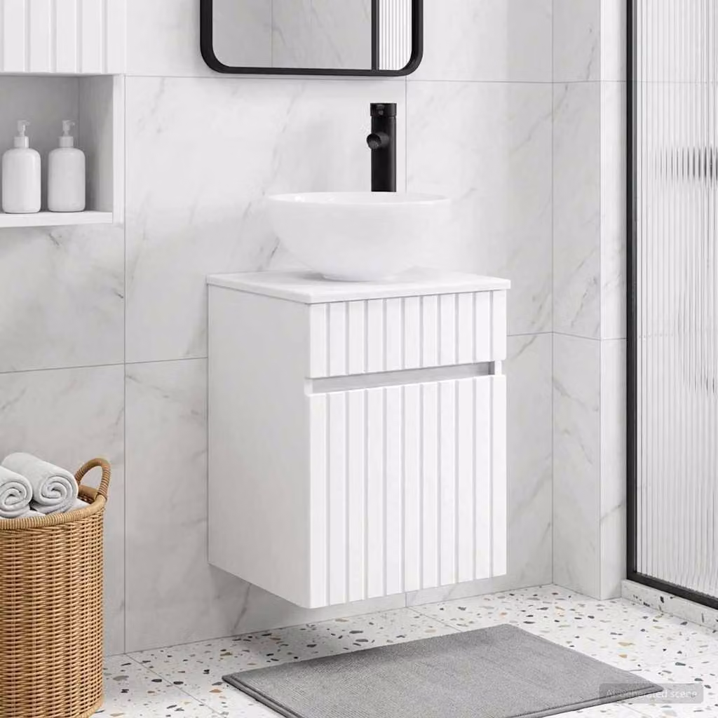Mobile lavabo da parete vidaXL moderno Bianco L: 39 cm, P: 35 cm, H: 63 cm