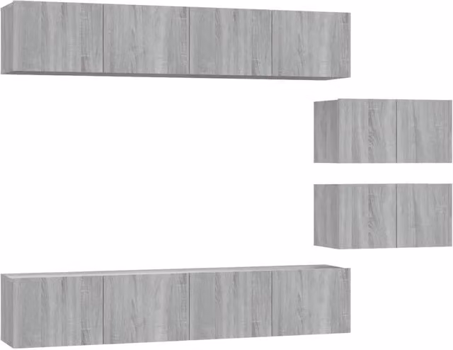 Set di Mobili Porta TV 6 pz | Armadietto TV | Mobile Porta TV Grigio Sonoma in Legno Multistrato