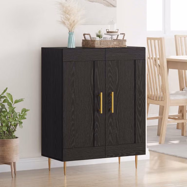 Credenza moderna vidaXL in rovere nero con finitura opaca L/P/H: 69,5 x 34 x 90 cm