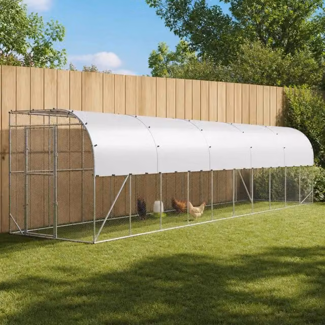 Gabbia per Polli Contro il Muro Argento 600 x 150 x 215 cm 3434739