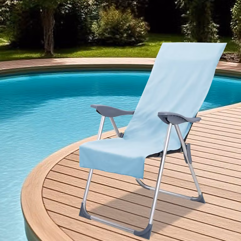 Set di 2 asciugamani per sedia da esterno vidaXL blu, 130 x 60 cm