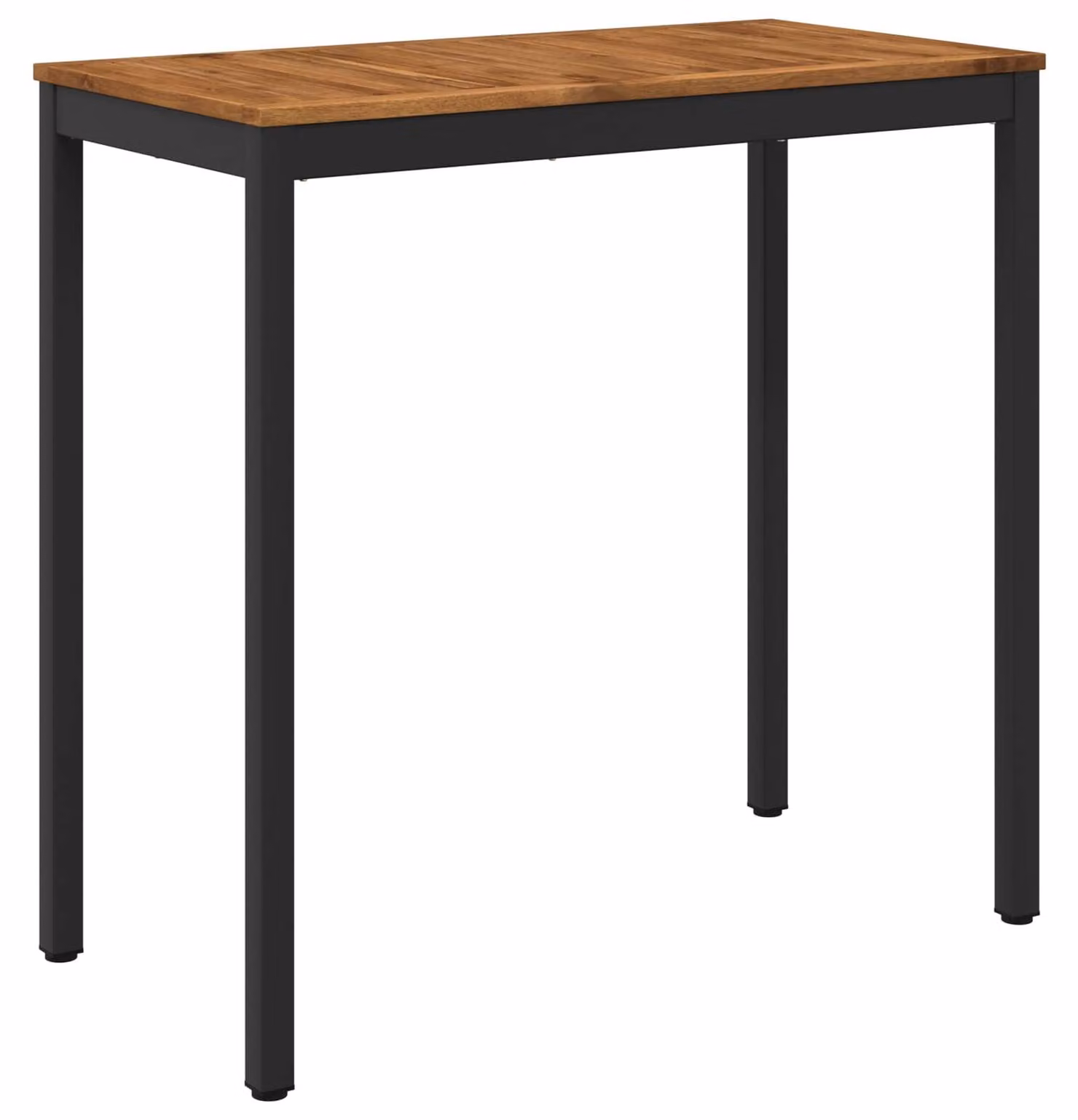 Tavolo da giardino, design naturale e nero, dimensioni 108,5 x 55 x 105 cm